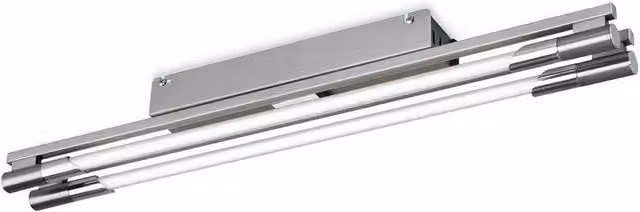 Netlighting Casa 2 Light Flush Ceiling Light in Brushed Grey Steel