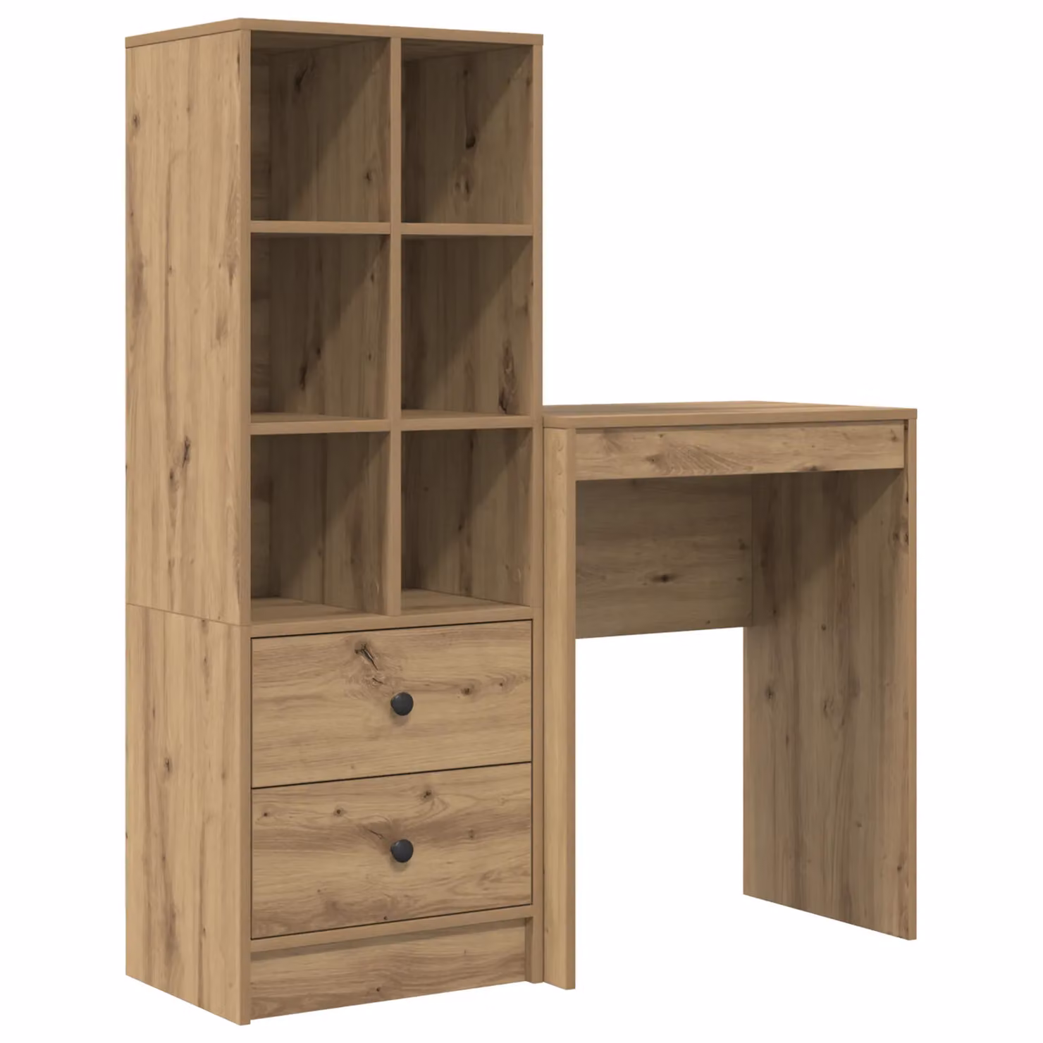 Berkfield Modern Writing Desk with Storage in Artisan Oak and Cream – 2