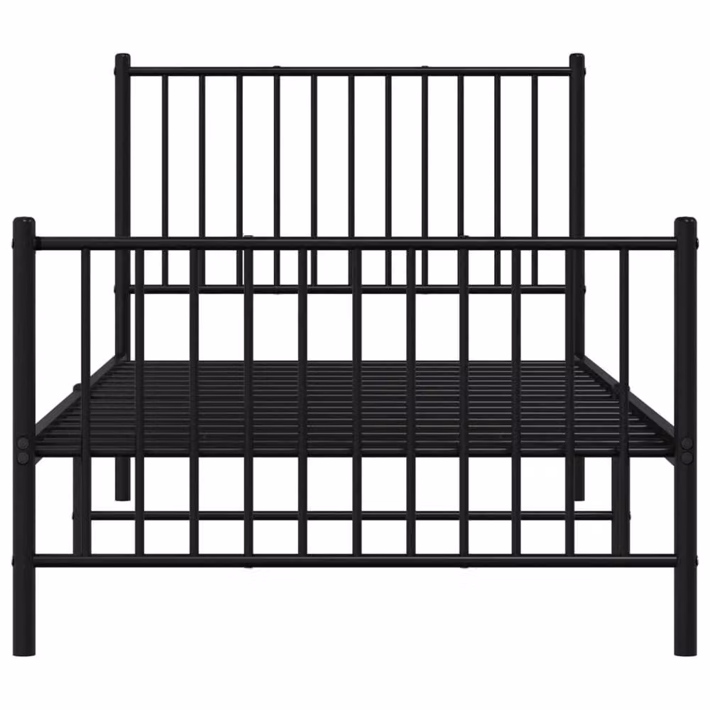 Berkfield Home Metal Bed Frame with Headboard and Footboard, Black, W/D/H: 90 x 200 cm – 3