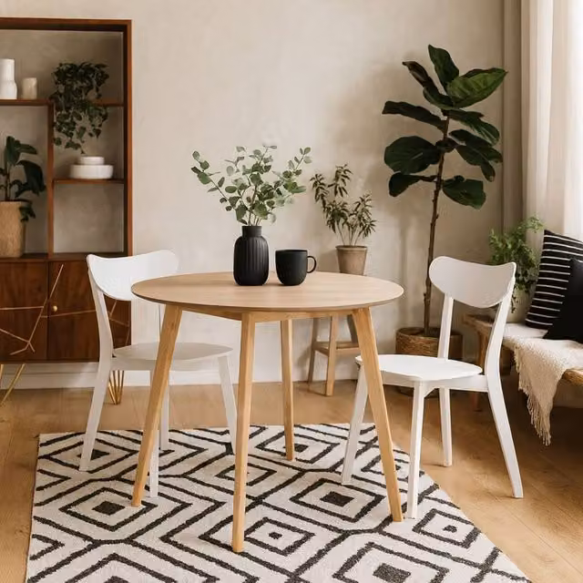 Wyld Haus Saffron Round Dining Table in Natural Oak