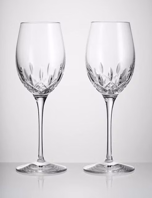 Waterford Lismore Essence Clear Crystal Wine Glass Set of 2