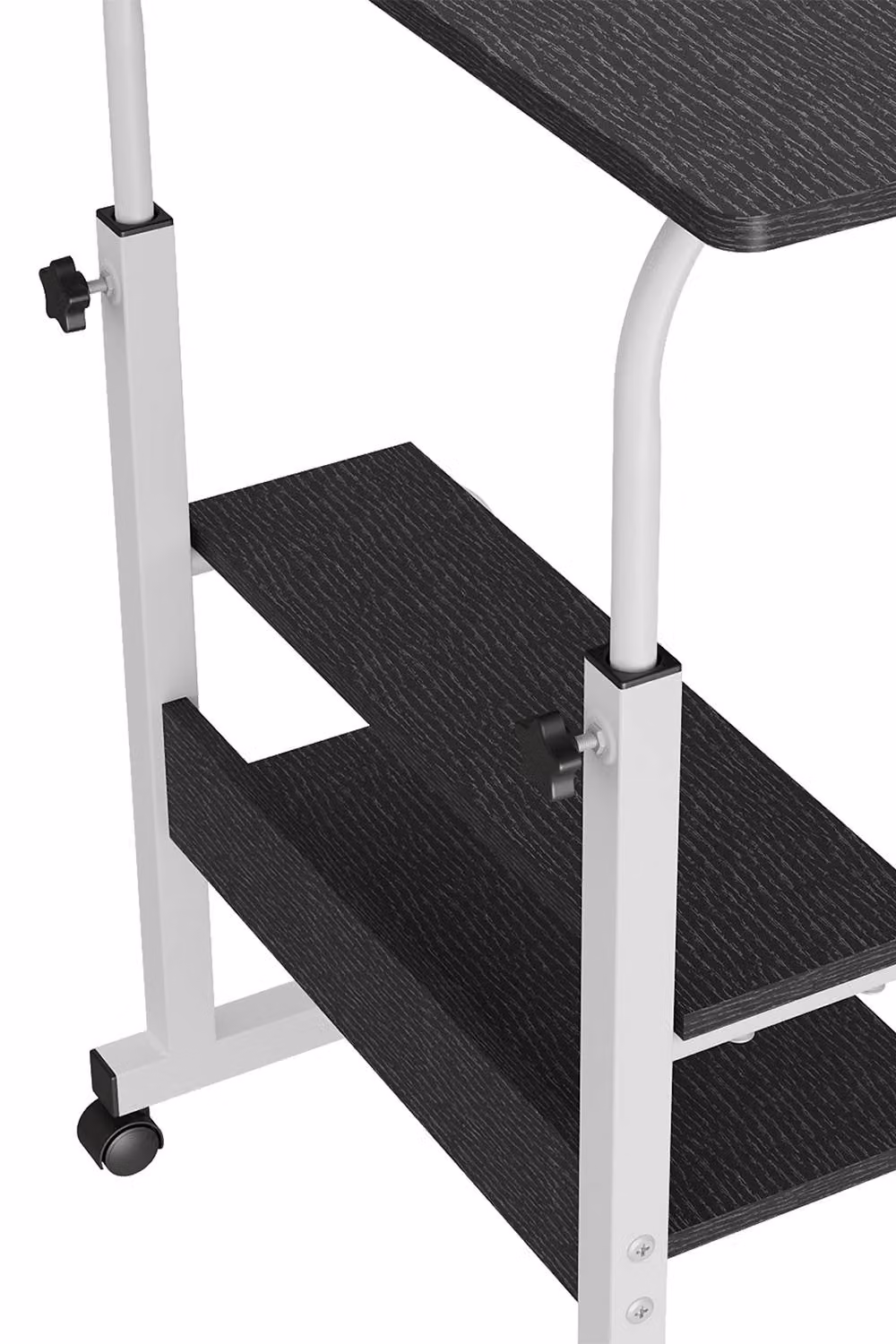 Living and Home Height Adjustable Mobile Overbed Table in Black – 3