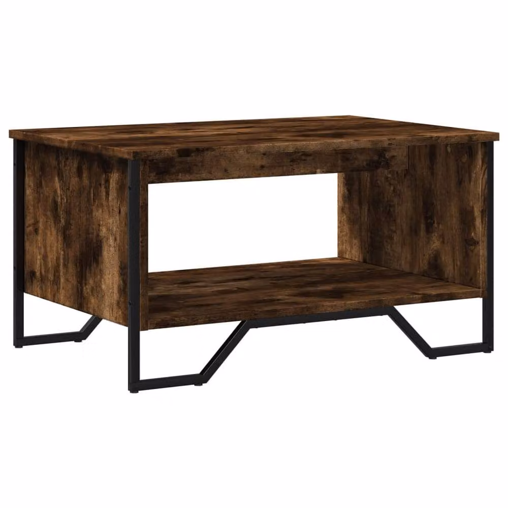 Berkfield Home Industrial Smoked Oak Coffee Table in Brown, W: 75 cm, D: 51 cm, H: 40 cm – 2