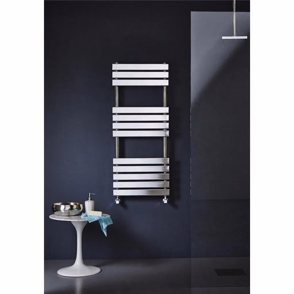 Clifton Vertical Stainless Steel Bathroom Towel Radiator in Silver, H x W: 120 x 50 cm – 2