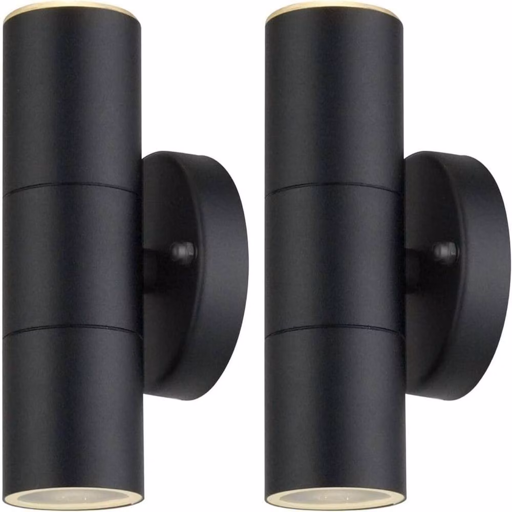 ATEK Pack of 2 Black IP65 Waterproof Up and Down Outdoor Wall Lights – 4