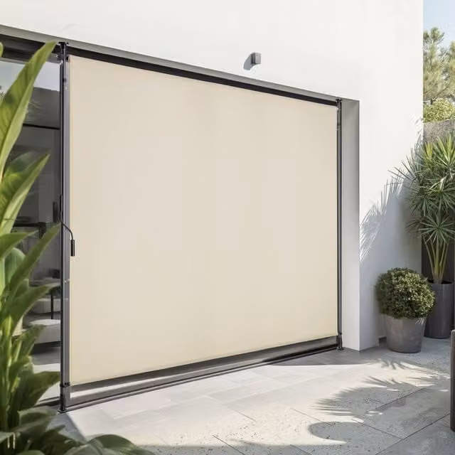 TECTAKE Taija Clamp Awning with Hand Crank in Beige, Width: 208 cm