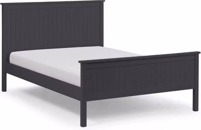 Julian Bowen Maine Lacquered Solid Wood Bed Frame in Anthracite or Black, W: 90 cm, D: 200 cm – 6