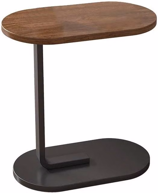 Ventryn Walnut C Shaped Side Table in Brown