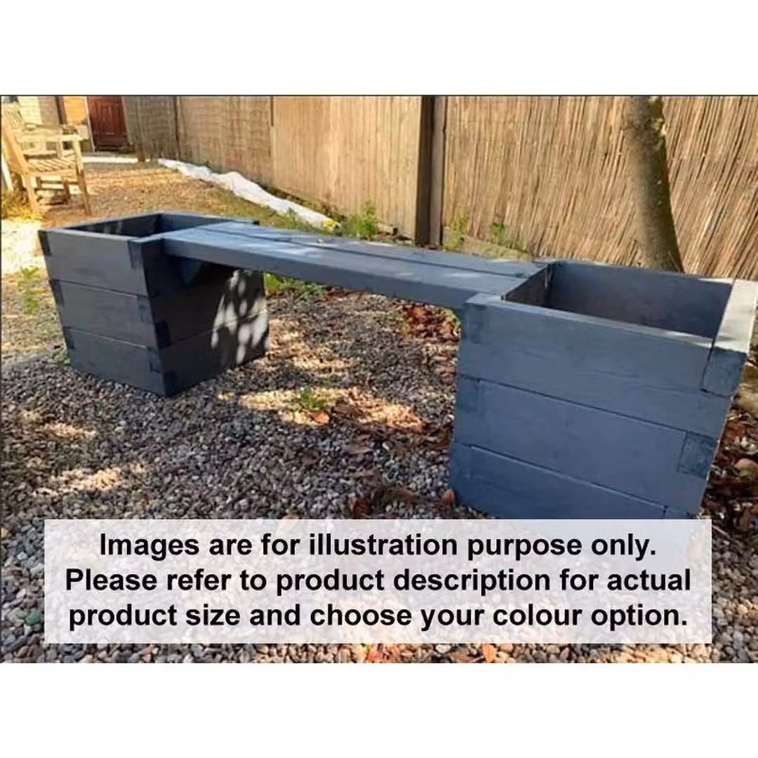 Buttercup Farm Suffolk Double Planter Bench in Blue, Black, Gold or Grey, W: 40 cm, D: 180 cm, H: 40 cm – 2