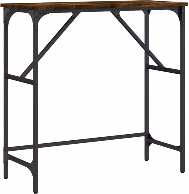 Berkfield Home Smoked Oak Console Table in Brown, W/D/H: 75 x 32 x 75 cm – 1