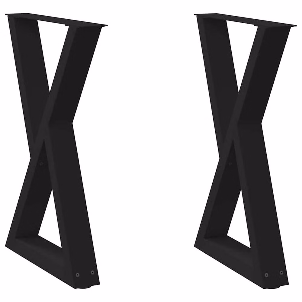 Berkfield Home Modern Dining Table Legs, 2 Piece Set, Black Matt Steel, H: 72-73.3 cm x W: 50 cm – 3
