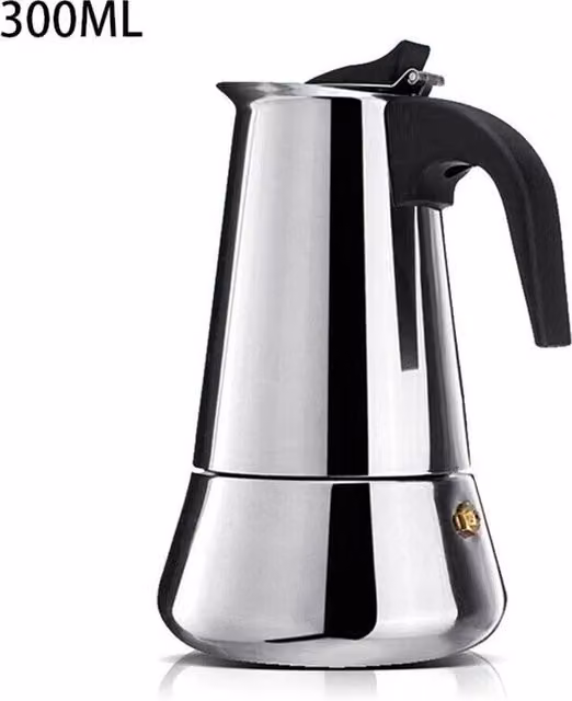 PAWNORA 6 Cup Espresso Maker Stove Top in Silver