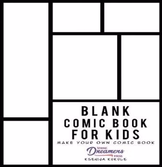 Young Dreamers Press Blank Comic Book for Kids to Draw Your Own Stories, Multicolour and White