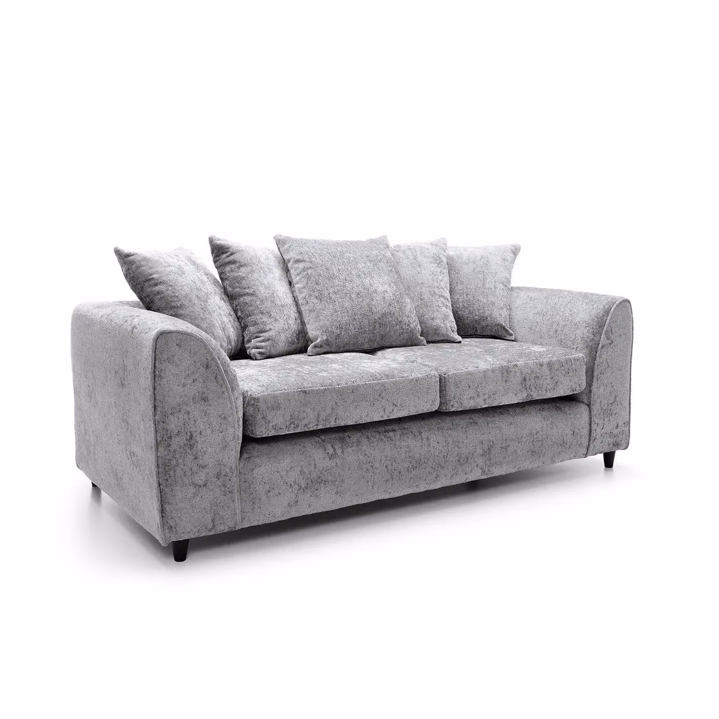 Abakus Direct Harriet 3 Seater Sofa in Light Grey Crushed Chenille Fabric – 2