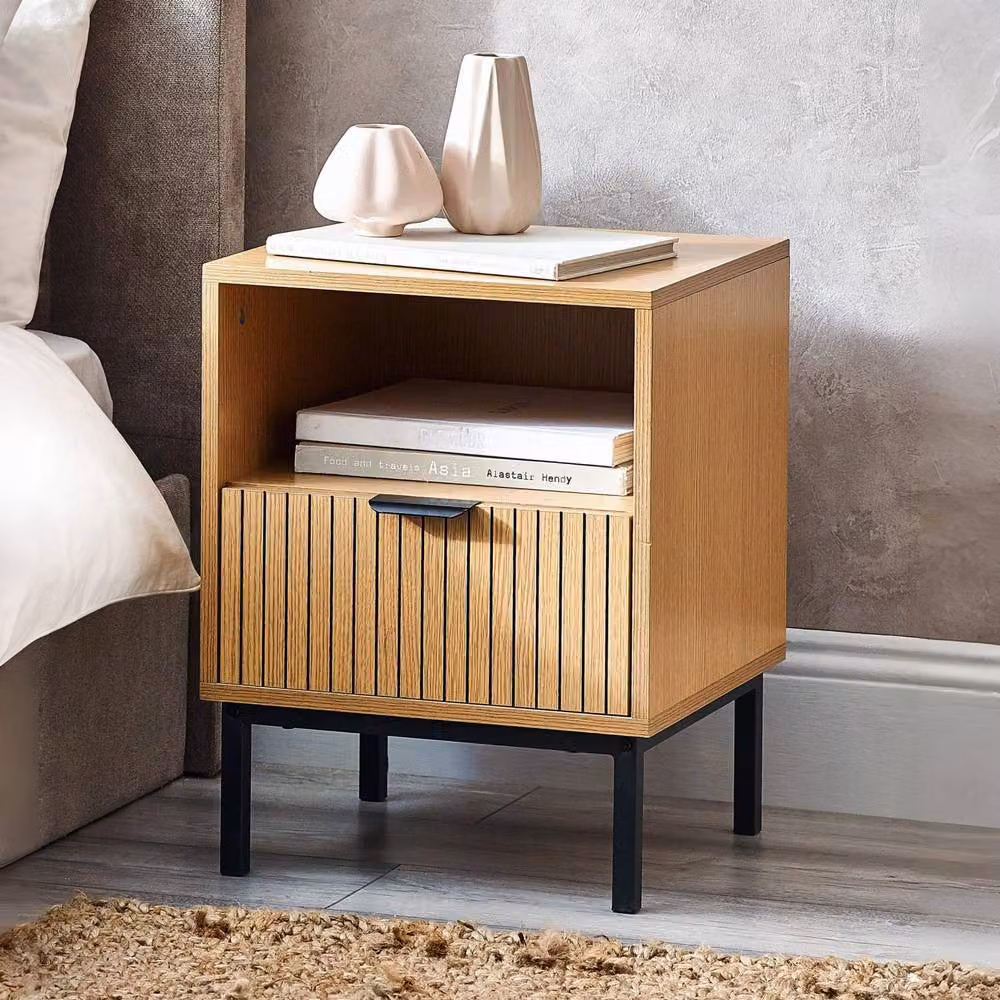 Cheshire Suri Modern Square Wood Side Table in Beige – 4