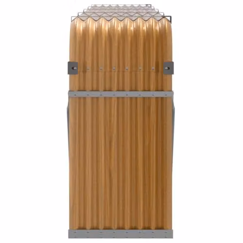 vidaXL Log Holder in Brown Wood Look, Galvanised Steel, W/D/H: 300 x 45 x 100 cm – 4