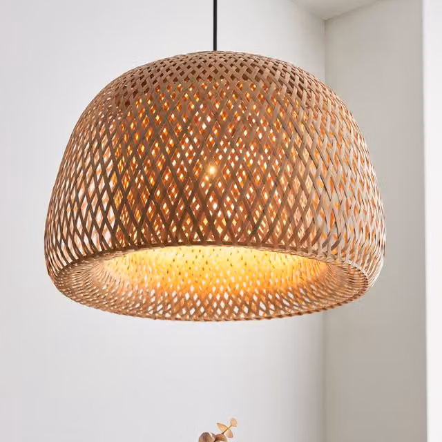 Netlighting Bali Single Pendant Ceiling Lamp in Bamboo and Rattan – 1