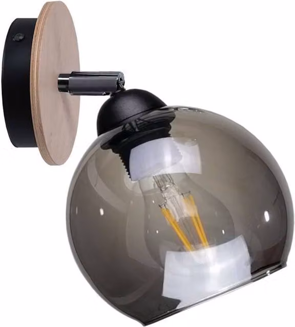Netlighting Yuno Dome Wall Lamp in Black Wood with E27 Socket