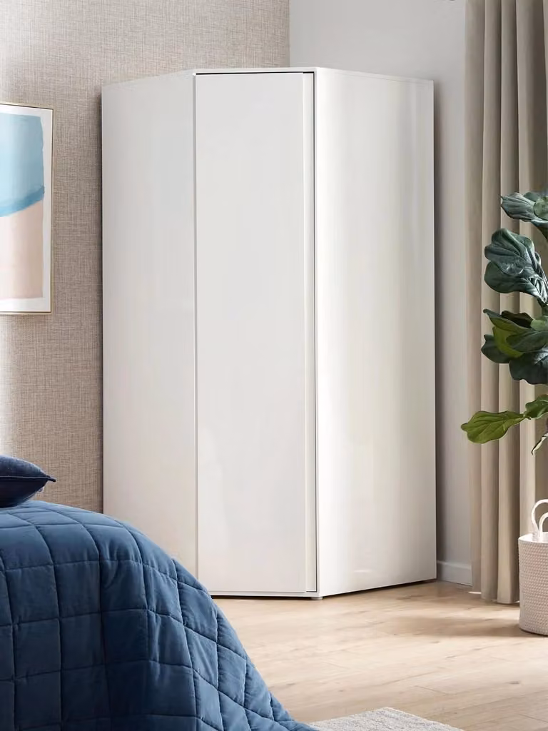 Very Home Layton Gloss Corner Wardrobe in White