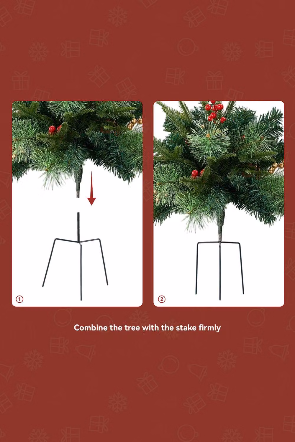 Living and Home Pack of 2 Green Artificial Christmas Tree Urn Filler Decorations – 4