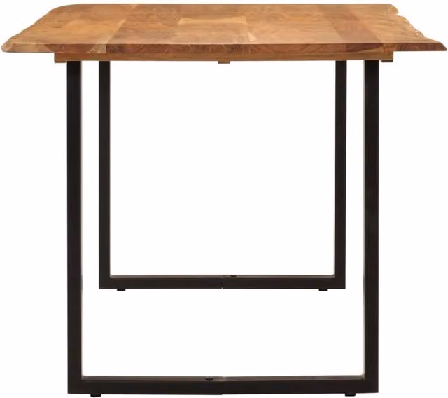Berkfield Home Sturdy Rectangular Dining Table in Brown Solid Acacia Wood with Black Sled Base, W/D/H: 180 x 90 x 76 cm – 1