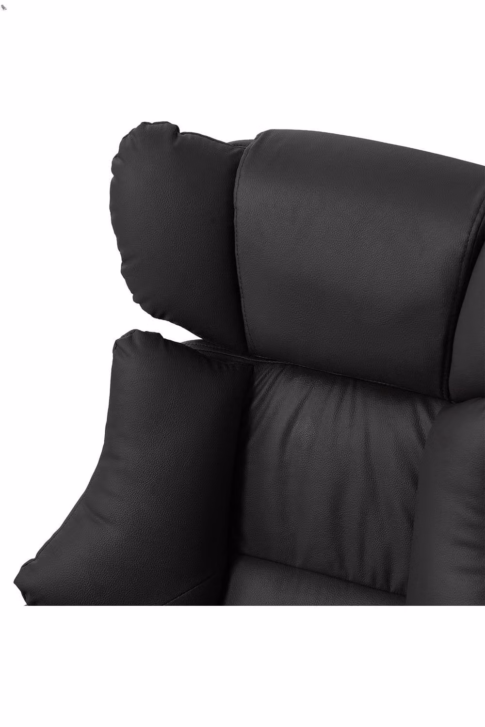 Living and Home Ergonomic Reclining Office Chair with Footrest and Adjustable Headrest in Black Synthetic Leather – 3