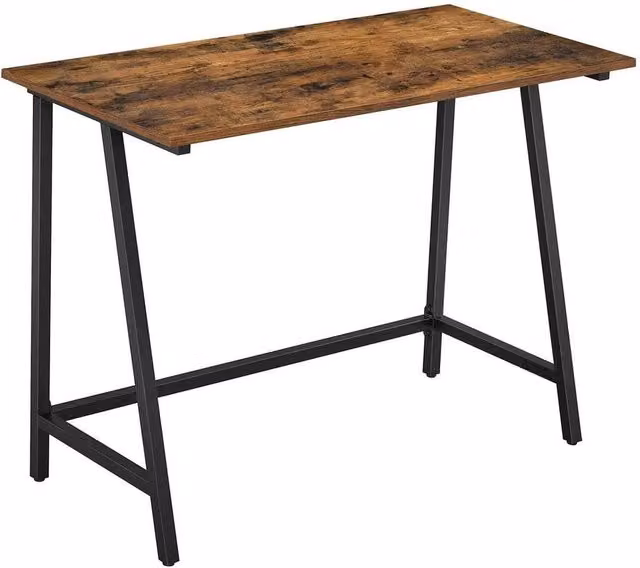 VASAGLE FORGEVIO Computer Desk in Brown, W/D/H: 100 x 50 x 75 cm – 1
