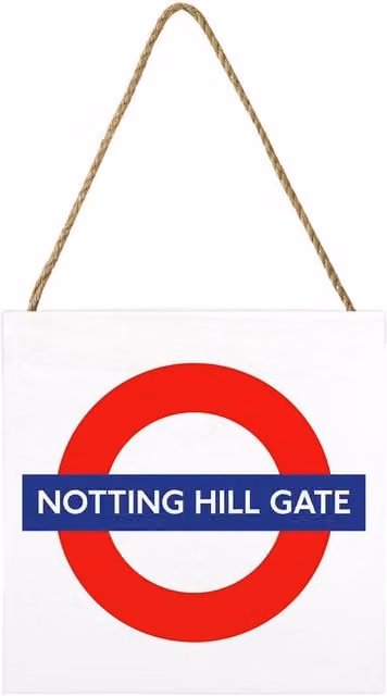 Transport for London Notting Hill Gate White Wooden Wall Plaque