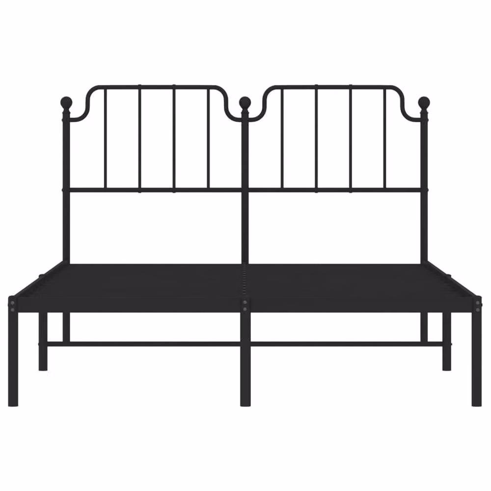 Berkfield Home Metal Bed Frame with Headboard in Black, W/D/H: 140 x 190 cm – 3