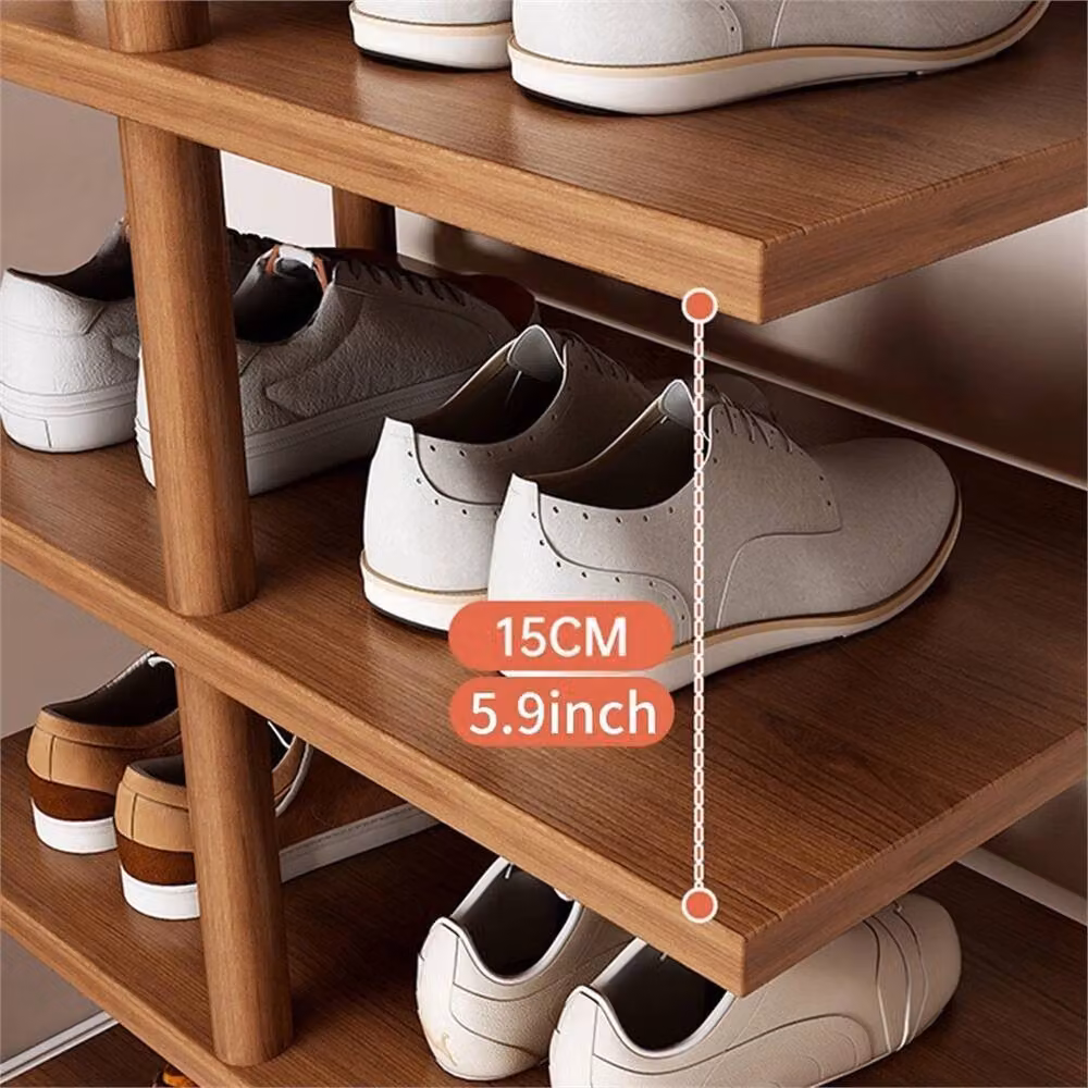 Nordara 8 Tier Wooden Shoe Rack in Brown – 3