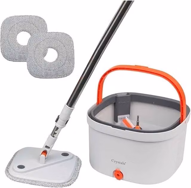 Nordara Spin Mop and Bucket Set with Wringer in White – 1