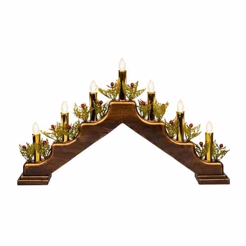 Shatchi Battery Operated Plastic Candle Bridge in Green, H30 x W50 x D6.5 cm