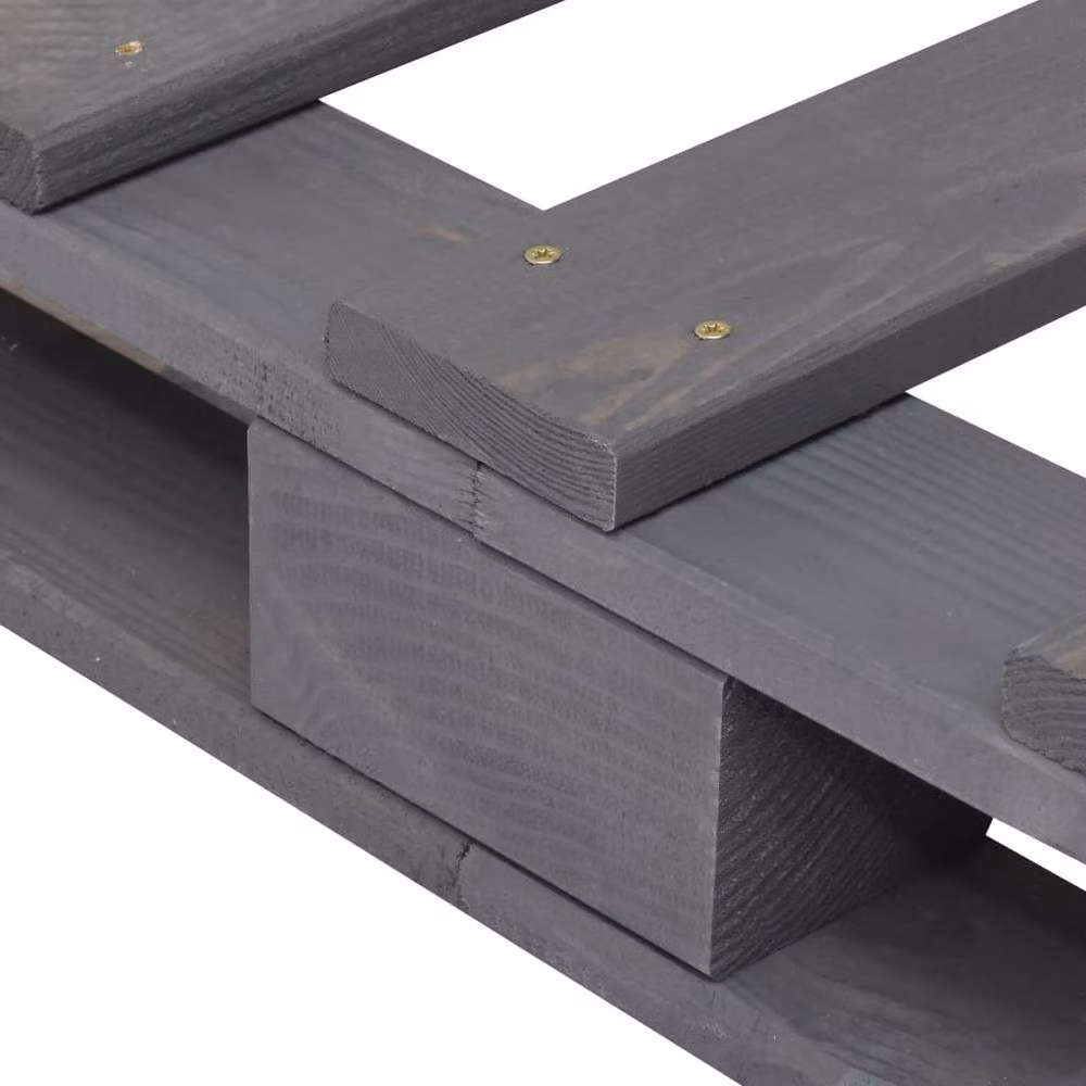 Berkfield Home Beautiful Bed Frame in Grey Solid Pine, W: 140 cm, D: 200 cm, H: 104 cm – 4