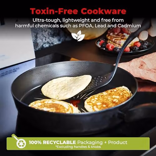 Tower SmartStart Forged 5 Piece Non-Stick Cookware Set in Black – 5
