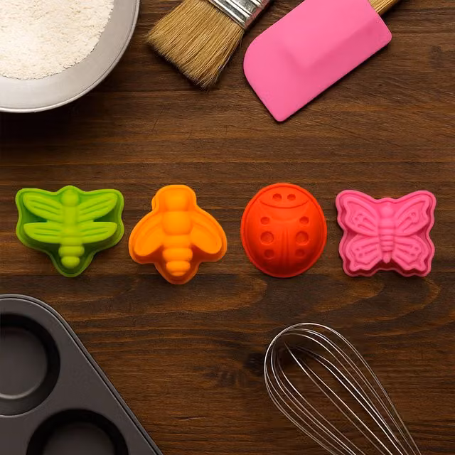 Orsina Multicolour Silicone Non-Stick Mini Cake Mould Set of 4 – 2