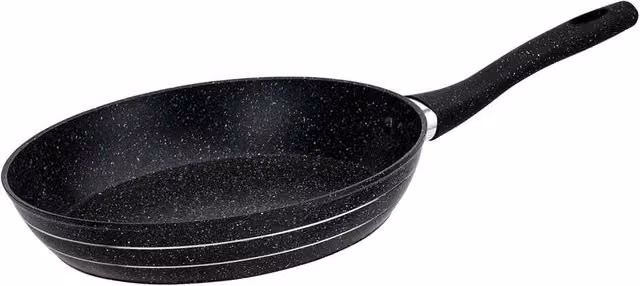 Royalford Smart Non-Stick Frying Pan with Durable Granite Coating, Black, 26 cm