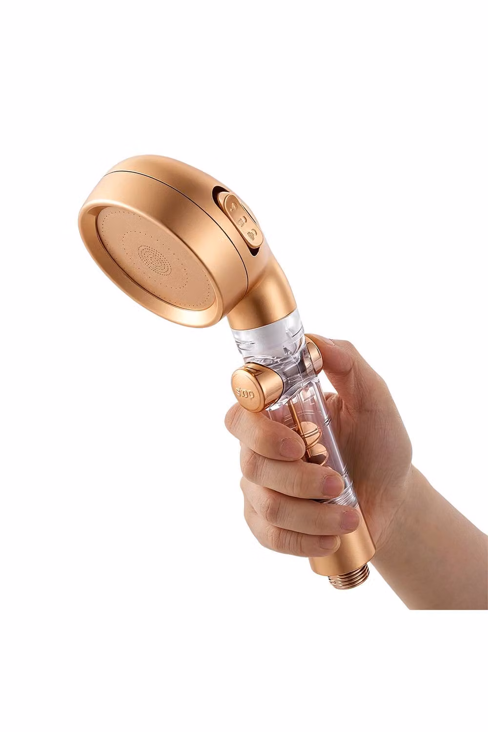 Living and Home Rose Gold High Pressure Handheld Shower Head with Filter and 3 Spray Modes – 2