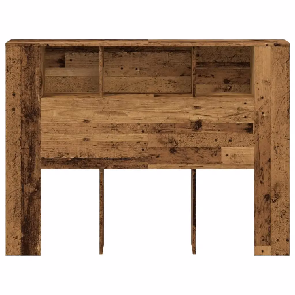Berkfield Home Headboard Cabinet in Old Wood Brown, W/D/H: 140 x 18.5 x 102.5 cm – 3