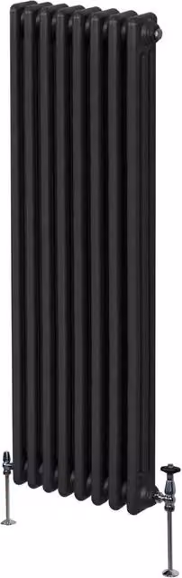 Monstershop Traditional 3 Column Steel Radiator, Black, H: 180 cm, W: 38 cm, D: 10 cm – 1