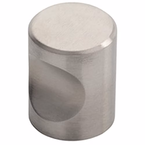 Loops Cylindrical Cupboard Door Knob in Brushed Stainless Steel Silver, 20mm Diameter