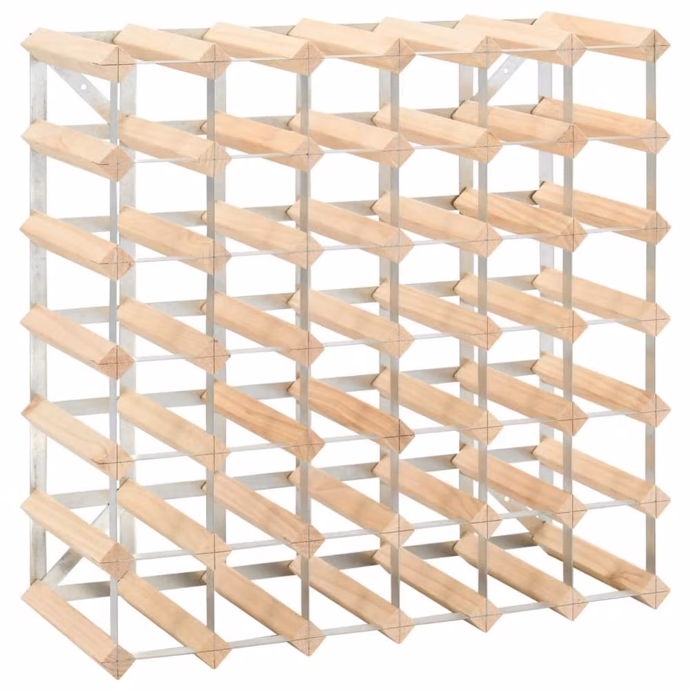 Berkfield Home Rustic Solid Pinewood Wine Rack for 42 Bottles in Beige, Wall Mounted – 2