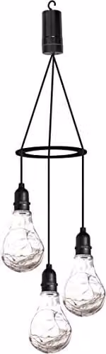 Luxform Apollo Battery Powered 3 Drop LED Pendant Light, Multicolour Transparent with Timer – 1