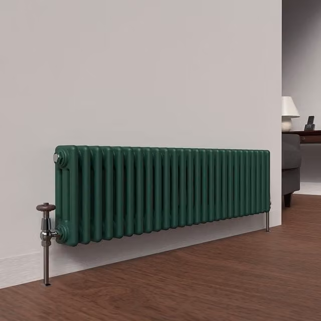 Lux Heat Horizontal Column Radiator in Green, W/H: 30.0 x 119.0 cm