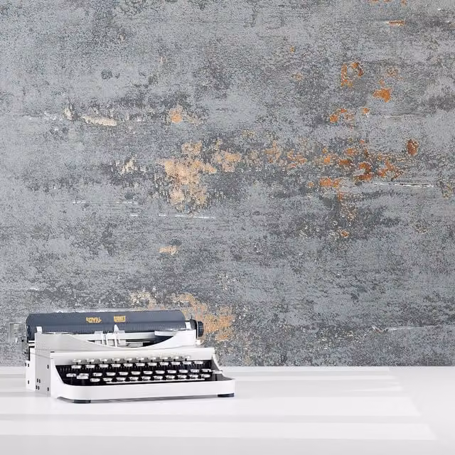 Grandeco Abstract Industrial Exposed Concrete Wallpaper in Grey