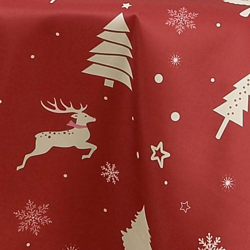 London Boutique Red Christmas Tablecloth, Waterproof and Washable Rectangular Table Cover, W: 137.16 cm, D: 274.32 cm – 4