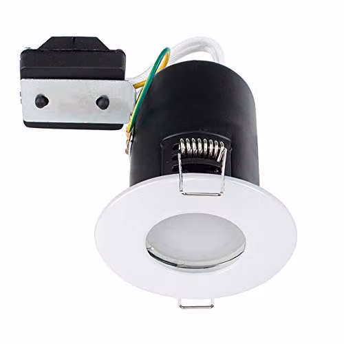 ValueLights White IP65 Fire Rated Recessed GU10 Downlight for Bathrooms – 1