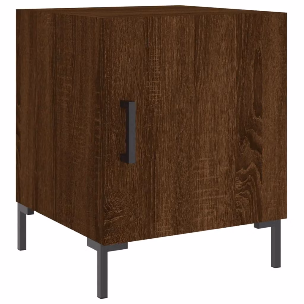 Berkfield Home Set of 2 Modern Bedside Cabinets in Brown Oak, W/D/H: 40 x 40 x 50 cm – 2