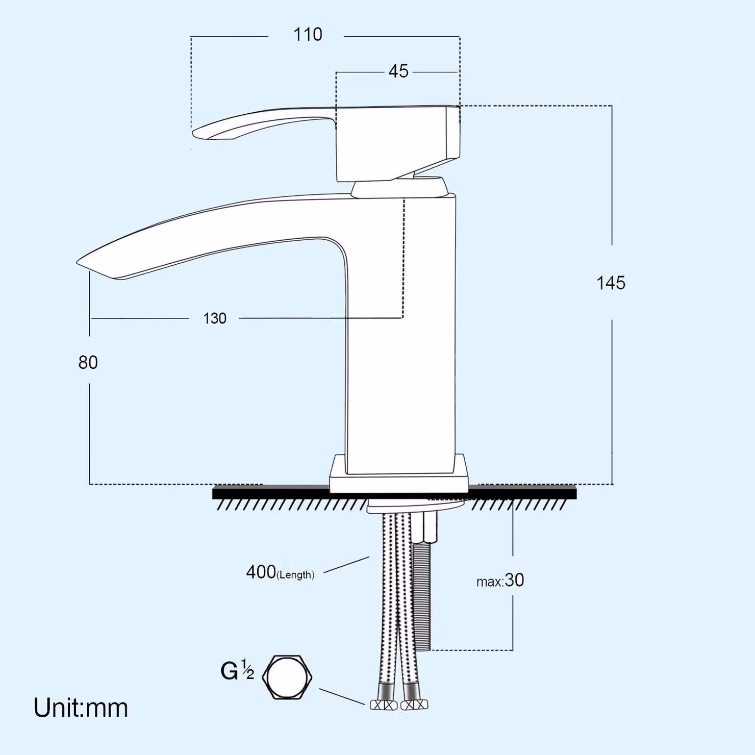 Nes Home Arke Luxury Matte Black Single Lever Basin Mixer Tap – 3