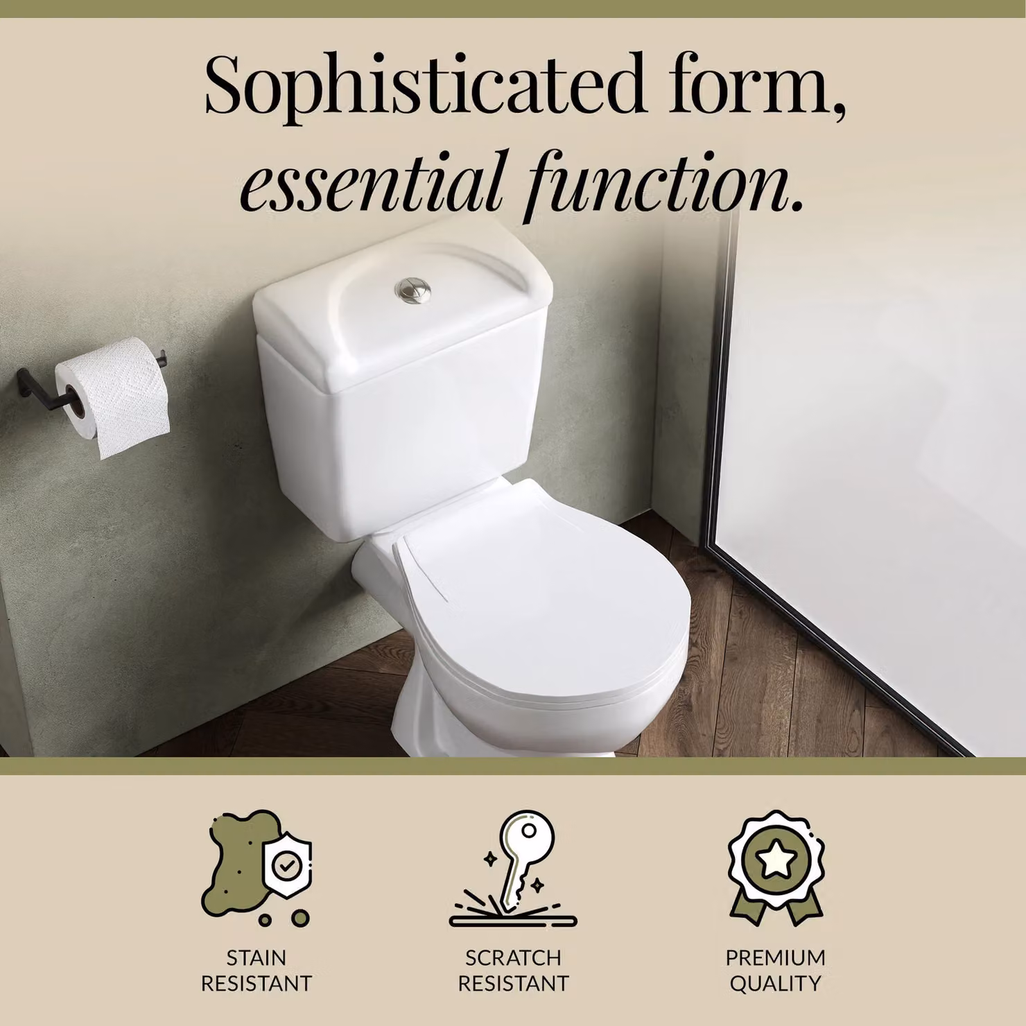 Balterley Adley Floor Standing Ceramic Toilet Pan and Cistern with Seat, White, W: 38.2 cm, H: 74.8 cm – 3