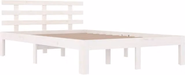 Berkfield Home Beautiful White Solid Pine Wood Bed Frame W/D/H: 140 x 200 x 143.5 cm – 1